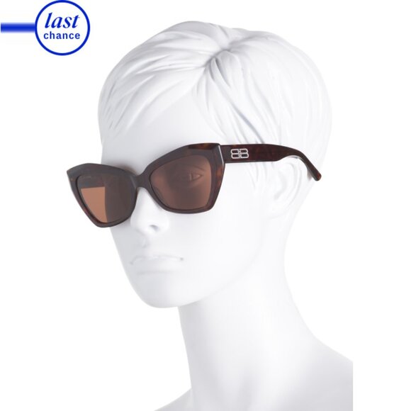 BALENCIAGA Havana Brown 56mm Oval Sunglasses - Picture 2 of 2